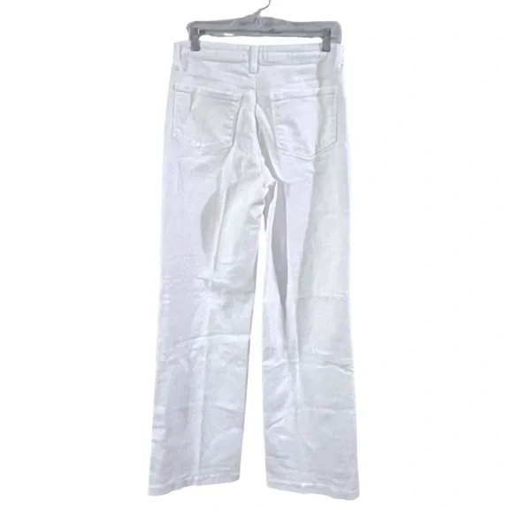 NEW L'Agence Women's Clayton Jeans Blanc White Wide Leg High Rise Cotton - Picture 6 of 14
